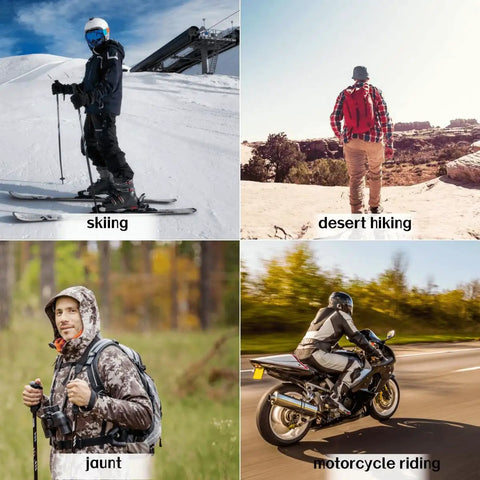Camo Balaclava Face Mask With Mesh Breathable Holes For Men And Women used for skiing, desert hiking, jaunt, and motorcycle riding.