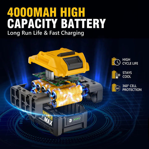 Cordless Brushless Impact Wrench With 1500 Ft Lbs Breakaway Torque Half Inch Drive 3 Mode Speed Dual 4000mAh Batteries