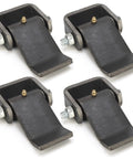 Heavy Duty Dump Trailer Gate Hinges With Grease Zerk, Weldable Trailer Door Hinge Featuring Bulletproof Short Leaf Strap Build, Raw Finished Steel, Straight Up Job Ready Hardware, Four Pack, showing four hinges with grease ports.