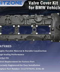 N55 Engine Valve Cover Kit With Gasket Bolts And Oil Cap For BMW 335i 535i X3 X5 X6 740i 740Li 3.0L Fits 2010 Through 2019 Models