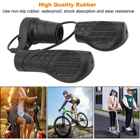 Half Twist Ebike Throttle Grip With Waterproof 3 Pin Plug FT76X For 12V To 72V Motors Built Tough For MTB Conversions Non Slip Rubber Grip With Shock Absorption And Quick Response For E Scooter