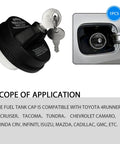 Locking Gas Cap With Key For Fuel Tank Fits Toyota 4Runner Chevy Camaro Honda CRV Infiniti Replaces 77300 47020 Durable ABS Plastic With Tight Rubber Seal For Weatherproof Security