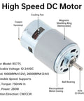 High speed RS775 DC motor with cooling fan, copper terminal, and ball bearing for Mini Table Drill Kit With 12-24V DC Motor