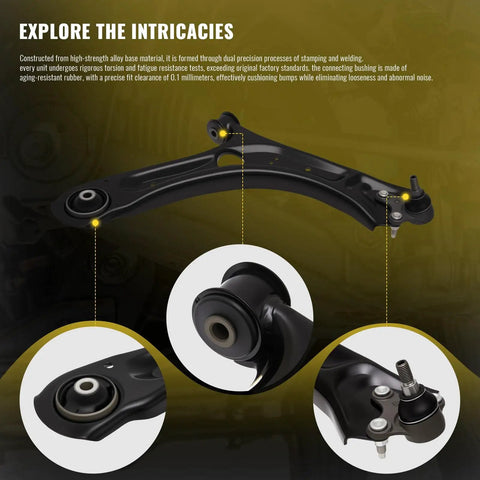 Close-up of 10 Piece Suspension Kit For 2011 2018 Volkswagen Jetta Front End Includes 2 Front Lower Control Arms With Ball Joints