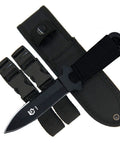Straight Outdoor Survival Knife with Leg Straps and Sheath, razor sharp blade, lightweight, tough for quick draw missions
