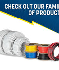 Coiled marine-grade wires including 50 Ft Duplex Marine Wire 14 AWG Tinned Oxygen Free Copper Cable With White PVC Jacket on display.