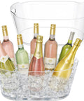 Massive 11.5L Ice Bucket Duo For Parties, Dual Pack Drink Cooler Tub For Champagne, Wine And Beer, clear plastic beverage chiller