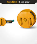 Back view of Aluminum Tie Wire Reel Kit with belt loops for ironworkers, shown in yellow color.