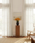 Semi Sheer Linen Burlap Curtains For Living Room And Bedroom, Light Filtering Grommet Window Treatments In Natural Linen Blend, W52 X L96, Two Panels