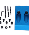 Straight Up Game Changer 15 Degree Oblique Hole Drilling Jig Kit 14 Piece Drill Guide Locator with 6 Mm 8 Mm 10 Mm Bits layout.