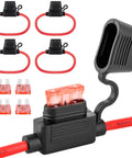 10 Gauge Inline Fuse Holder 40A Four Pack For 12V Cars Trucks Boats Marine ATVs Motorbikes Beefed Up Inline Electrical Circuit Protection