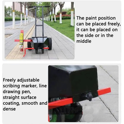 Striping Machine Floor Tape Applicator Workhorse For Factory And Warehouse Use, Traffic Lane Marking Tool on sidewalk with adjustable paint holder