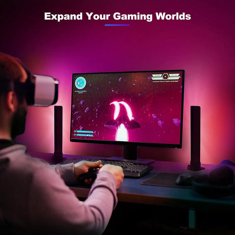 Flow Light Bar RGB Smart LED Lamp with Music Sync, 16 lighting effects for gaming and PC, ambient backlight for 27-45 inch screens