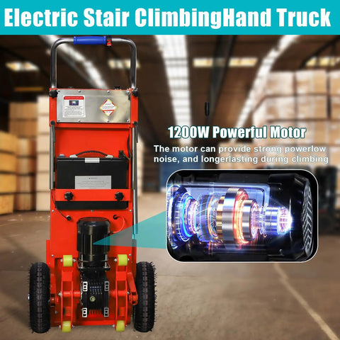 Electric Stair Climbing Hand Truck Dolly For Moving Heavy Furniture And Objects 880 Lb Capacity with 1200W Motor