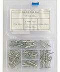 Silver Aluminum Blind Rivet Kit M3 Dome Head Pop Rivets 100 Piece DIY Friendly Set with assorted sizes in plastic case