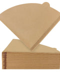 Cone Coffee Filters Size 02 Unbleached, 200 Count stacked, showing disposable natural paper for 2-4 cup pour over and drip coffee makers.