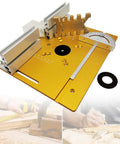 Rock Solid Aluminum Router Table Kit With Dead Nuts Precision Miter Gauge and Dual Scale Insert Plate for Bullseye Woodworking Cuts.
