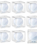 Nine Piece Golf Ball Display Cubes Set, Clear Acrylic Ball Stands For Memorabilia And Baseball Collectibles, Each 2.36 Inch Cube
