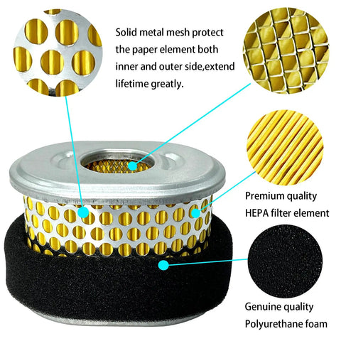 Honda GX Air Filter 2 Pack 17210 ZE1 505 Replacement For GX160 GX200 GX140 Engines with metal mesh and polyurethane components