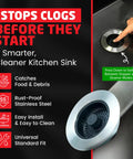 Top Rated Kitchen Sink Drain Strainer Plus Pop Up Sink Stopper With Removable Anti Clog Basket, stainless steel sink component in action