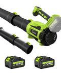 Powerful 580 CFM Cordless Leaf Blower with dual batteries, brushless motor, lightweight handheld design, turbo modes for yard cleanup and car drying
