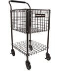 Ball Hopper Brute 325 Tennis Ball Cart With Lockable Lid, Storage Tray And Braked Swivel Wheels, Heavy Duty Tennis Ball Basket For Coaches, Drills, Clinics And Team Practice, black wire cart
