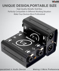 U2 Pro XLR To 1/4 Inch AUX HiFi Audio Isolation Box with Ground Loop Eliminator in black metallic shell, studio and home use