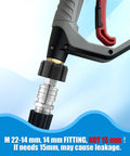 RIDGE WASHER stainless steel pressure washer adapter set, gun-to-wand, M22 to 1/4 in quick-connect, 4 pcs.
