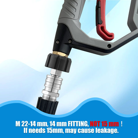 RIDGE WASHER stainless steel pressure washer adapter set, gun-to-wand, M22 to 1/4 in quick-connect, 4 pcs.