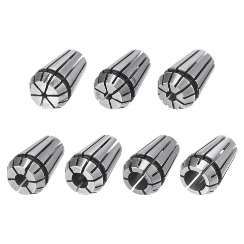 7 Piece ER11 Spring Collet Set 1/16 Inch To 1/4 Inch Chuck For CNC Milling Lathe Machines, High Precision 40Cr Steel Collets