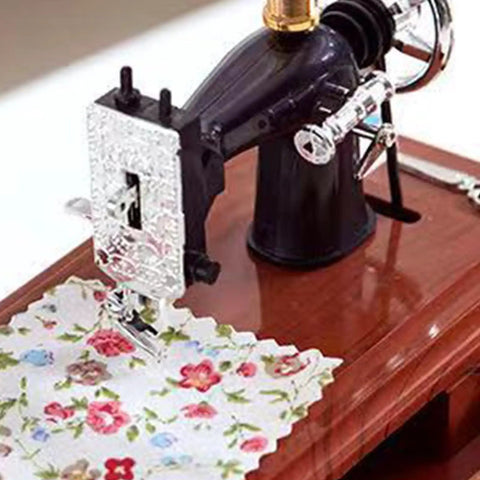 Handcrafted Vintage Sewing Machine Music Box With Wind Up Mechanism Matte Ornament For Wedding Parties And Home Office Or Bedroom