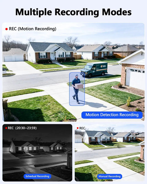 Person detected by 90ft Night Vision 5MP Outdoor Wired Security Camera System With DVR Recorder for real-time home surveillance.