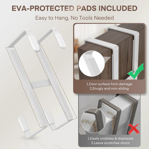 Heavy Duty Over The Door Hooks 2 Pack White Z Shape Coat Hat And Bag Hangers Zero Hassle Installation Holds Like Crazy Fits Thicker Doors Real Space Saving Upgrade For Any Room In Your House