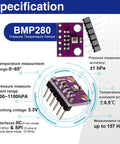 BMP280 sensor module specifications with pins for Six Pack Atmospheric Pressure Sensor Modules Three Point Three Volt I2C Or SPI Kit.