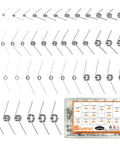 DIY Torsion Springs Set, 50 Piece Assortment With 15 Sizes, shown with case and various coiled springs for home repairs and projects