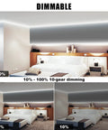 White COB LED Strip Light Max With RF Remote 16.4ft 6500K CRI93+ Dimmable Ultra Bright Daylight lighting in bedroom