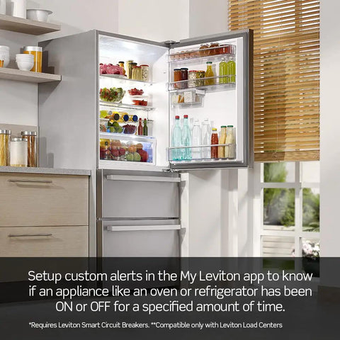 Smart Data Hub For Home Automation With Go Wireless Or Ethernet Connectivity Plug On Circuit Breakers in use with fridge.