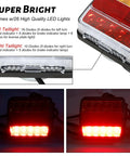 LED Magnetic Trailer Light Kit, 2-pack with red/amber lens, magnet mounting, IP68 waterproof, 24ft cable, 7-pin plug