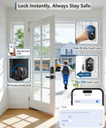 Slick Wifi Smart Deadbolt Solid Keyless Entry Door Lock Matte Black App Sync features app control, privacy knob, and auto-lock settings.