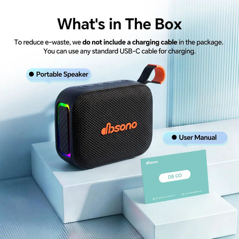 Waterproof Bluetooth Speaker IPX5 With Beast Bass And 24 Hour Playtime True Wireless Stereo Pairing Built In Lights