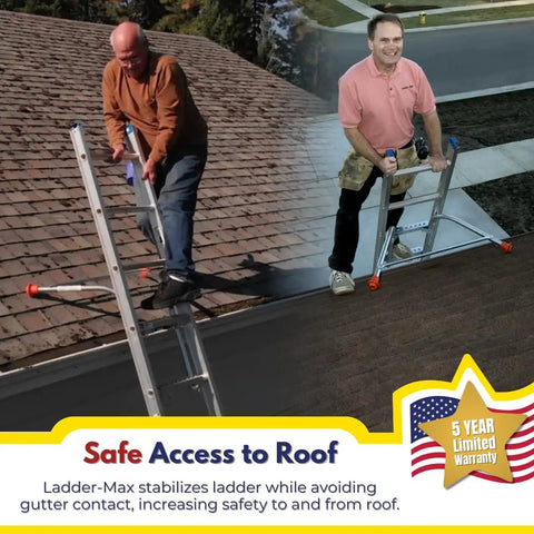 Heavy Duty Ladder Stabilizer For Safer Roof Access And Gutter Protection Fits Most Ladders 19 Inch Safe Work Area American Made