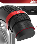 Cross-section view of Puncture Resistant 20x4.0 Tire Insert For Fat MTB Tires And Ebikes, Directional tread shield, black liner