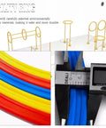 Close-up of Drone Racing Obstacle Course Kit showing red, blue, yellow PVC tubes and assembly tools for durability and impact absorption.