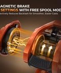 Lethal Blaze Twin Tip Casting Combo reel with magnetic brake and 11 settings for smooth casting, part of the fishing rod and reel set