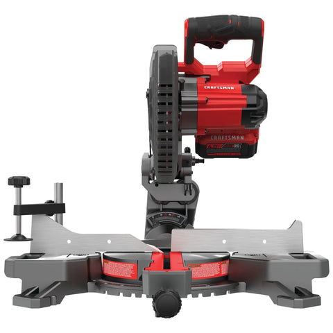 V20 Cordless Sliding Miter Saw 7 1 4 Inch With Single Bevel Includes Battery And Charger 3800 RPM Motor For Fast Clean Cuts Through Lumber Hardwood Trim And Baseboard Built Heavy Duty For Beast Mode Woodwork