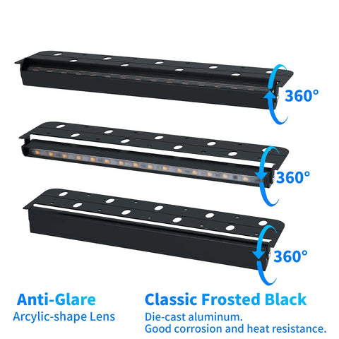 8 Pack 5W 12 Inch LED Hardscape Paver Lighting Kit showcasing 360° rotation and anti-glare acrylic lens