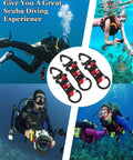 Scuba Octopus Holder Set Silicone Mouthpiece Keeper And Second Stage Regulator Tube Holder With Webbing Clip in use underwater