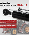 Beefy Heavy Duty Cat 1 1 Hydraulic Top Link with Locking Block Cylinder and Dual Hoses for Tractors from 20 7 8 Inch to 31 7 8 Inch Range with G3 8 Check Valve Built Rugged for Farm and Industrial Use