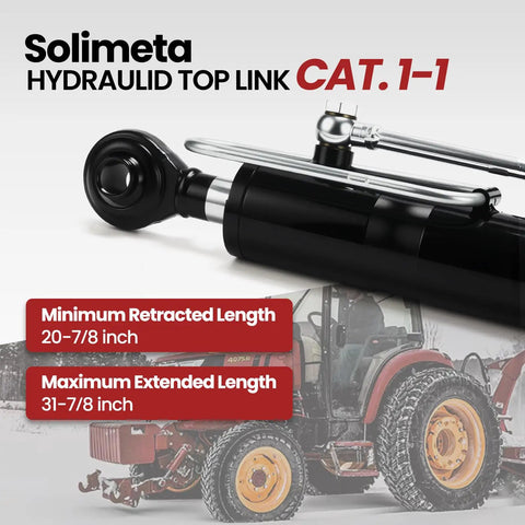 Beefy Heavy Duty Cat 1 1 Hydraulic Top Link with Locking Block Cylinder and Dual Hoses for Tractors from 20 7 8 Inch to 31 7 8 Inch Range with G3 8 Check Valve Built Rugged for Farm and Industrial Use