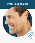 Man wearing ER20XS High Fidelity Earplugs For Loud Gigs And Work Sites Low Profile Clear Design Up To Twenty Decibels Noise Reduction